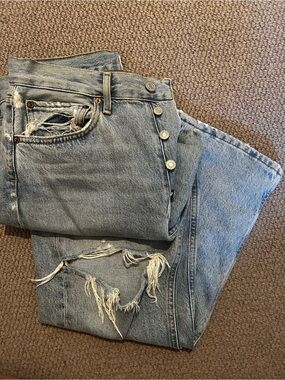 Agolde Light Blue Distressed 90s Straight Leg